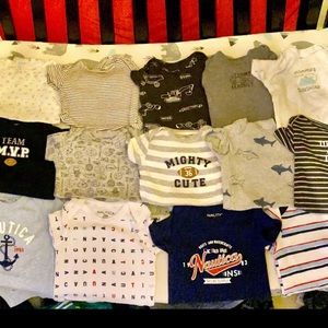 Toddler boy size 6-9M onesies (14 onesies)
